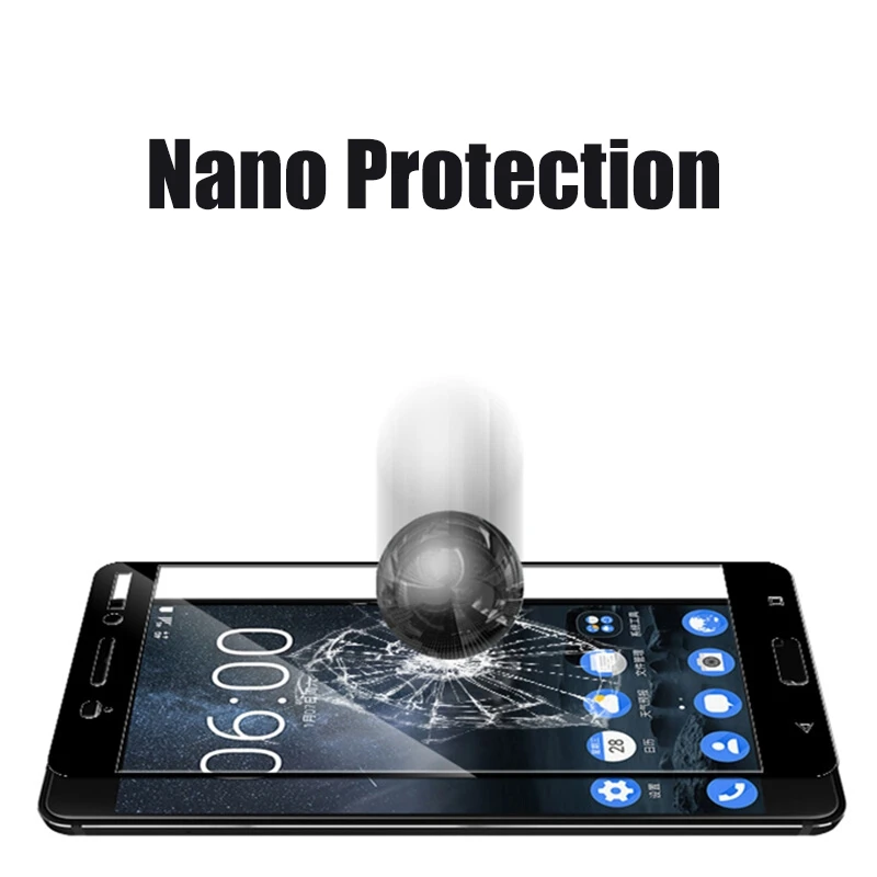 Hisomone 9H Tempered Glass For Nokia 6 2017 5 3 8 7 Screen Protector Anti Shatter Glass For Nokia 5 7 8 3 6 2017 Film