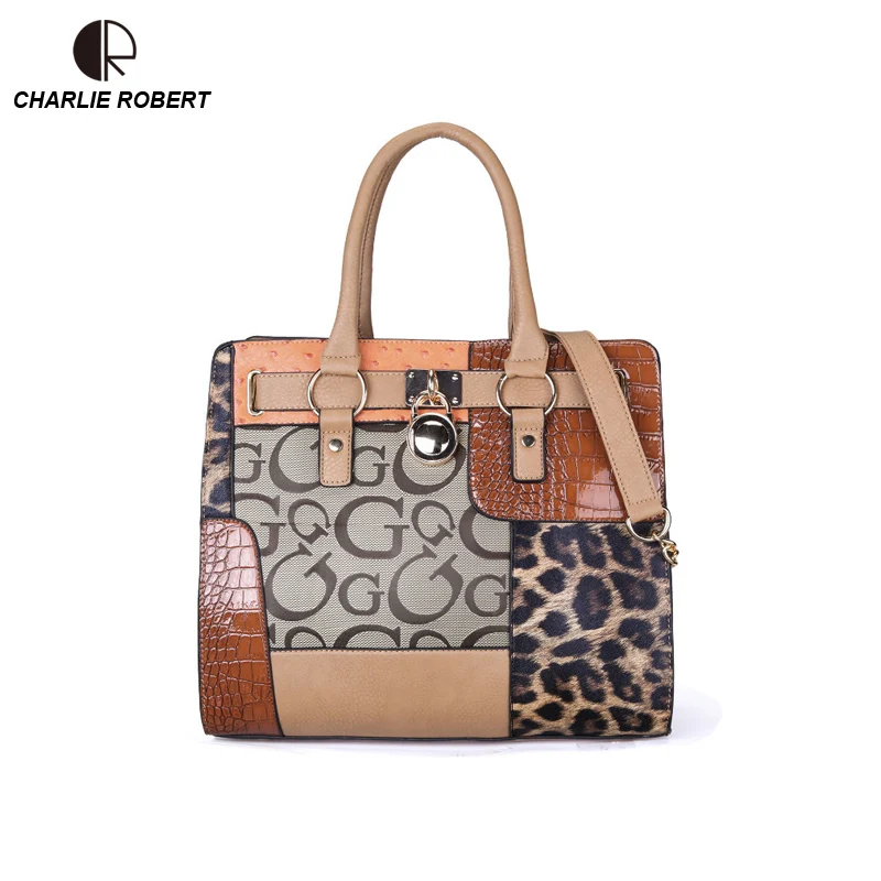 

2019 New Spring Style Fashion Women Lady Handbags Serpentine Totes PU Zipper Handbag Patchwork Simple Large-capacity Handbag