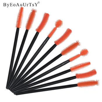 

200pcs/lot Wholesale Silicone Brushes Different Shape Eyelash Extension Eyelashes Mascara Wands Applicator Makeup Brushes