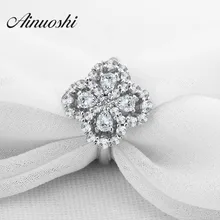 ainoushi new unique design flower shape wedding ring pear cut sona pure 925 sterling silver for - Rose Shaped Wedding Ring ainoushi new unique design flower shape wedding ring pear cut sona pure 925 sterling silver for - Rose Shaped Wedding Ring