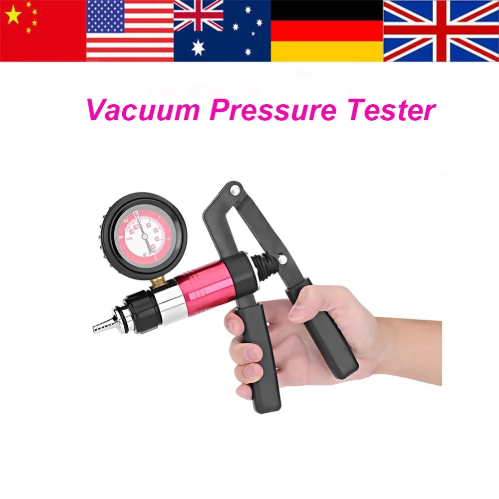 

1 Set Vacuum Pressure Tester Auto Hnad Held Vacuum Pump Pressure Tester Kit Brake Bleeder Test Tool Set with Adapters Vacuum Pum