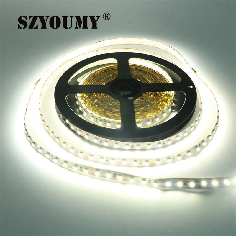 Szyoumy 12 В 2835 50 м Светодиодные ленты 5 мм Тонкий 8 мм IP65 IP20-Водонепроницаемый 120 светодиодный s /M 5 м/roll Светодиодные ленты белый/теплый