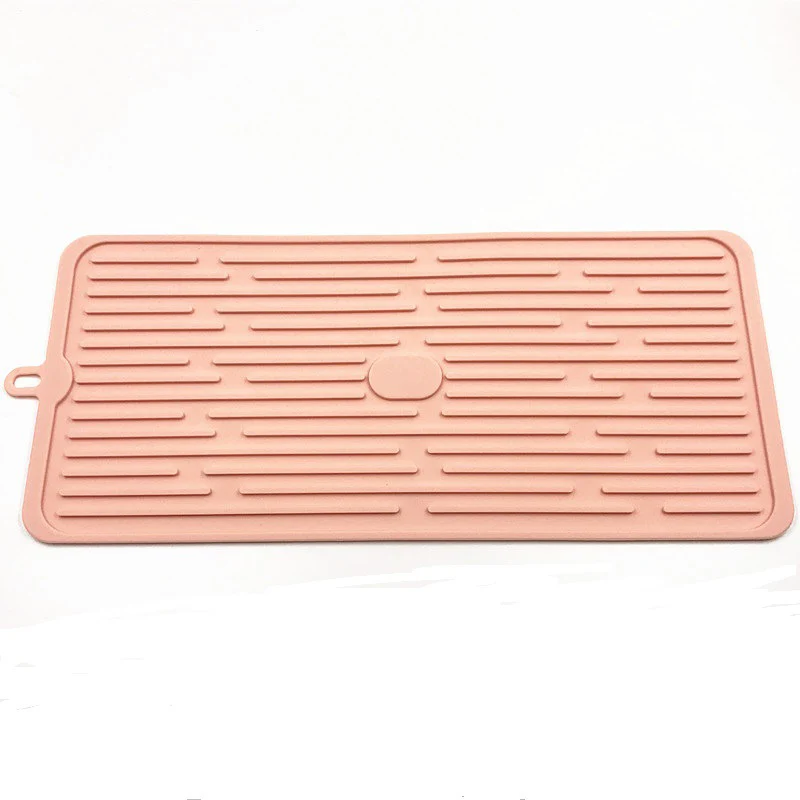 Rose gold Подставка для столовых приборов слив коврик силиконовый складной прямоугольный Нескользящая Подставка для столовых приборов изоляции Подставка под горячее Посуда коврик для кухни, принадлежности коврик - Цвет: Rose gold