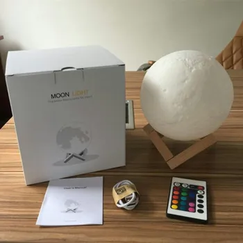 

YIYANG New 3D Rechargeable LED Moon Light USB 16 Colors Night Light with Remote Controller Valentine Gift Multicolor Full Moon