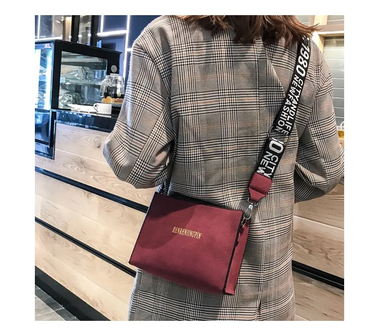 Новые женские сумки, повседневная однотонная женская сумка, трендовая сумка-мессенджер, модная Корейская версия сумки через плечо