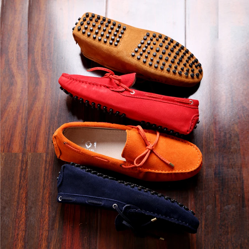 

Hot Sale Men Shoes 2018 Spring Autumn Genuine leather Casual Shoes Mens Outdoor driving Flat Plus Size