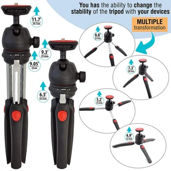 

Mini Tabletop Tripod Phone Camera Tripod Portable Foldable with 1/4" Mounting Screw for GoPro/DSLR/Nikon/Canon/Sony Camera