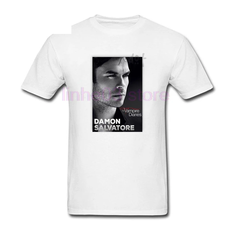 

Damon Salvatore Vampire Diaries T Shirt Man Cool Male Clothes Great Classic Loose nage Shirt Damon Father's Day gift