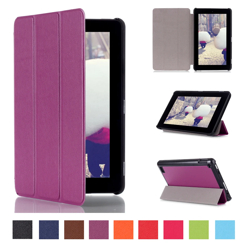 

for Amazon fire7 5th 2015 Case, Ultra Slim Hard Case + PU Leather Smart Cover Stand for 7.0" Kindle fire 7 5th 2015