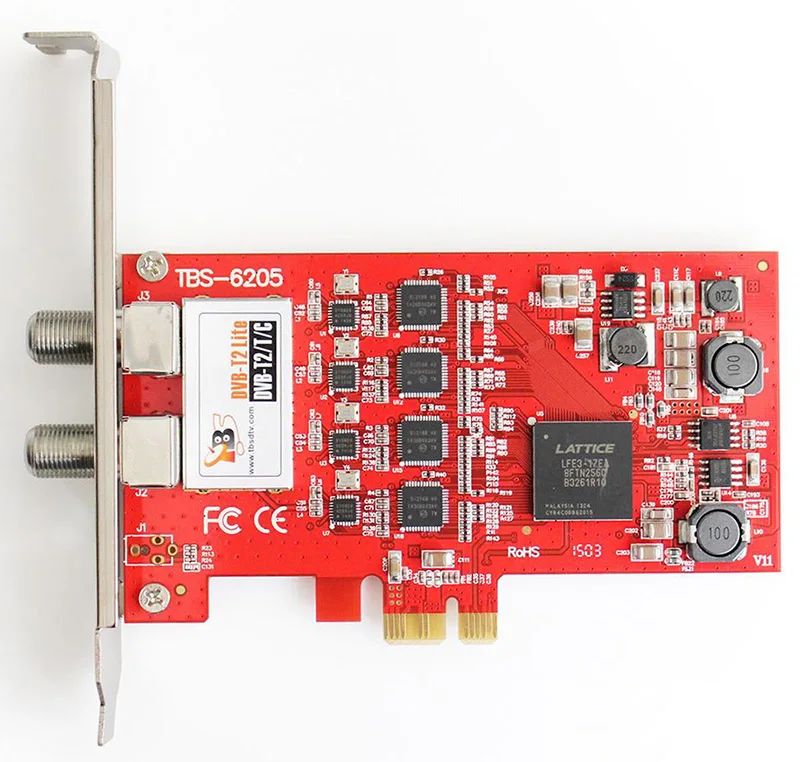 TBS6205 четырехъядерный ТВ тюнер DVB-T2/T/C PCIe карта