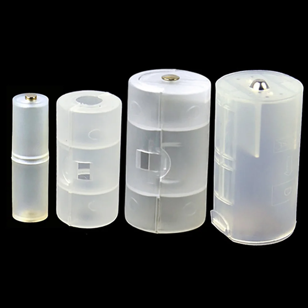 

4pcs/set Cell Battery Adaptor Holder Case Converter Switcher AA to D Batteries Adapter AA to C Battery Box AAA to AA Size 2017