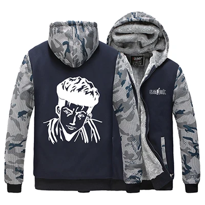 Hot Cartoon SLAM DUNK Long Sleeves thickening Hoodies Casual Sweats Coat Zipper Loose Hooded Tops - Цвет: 12