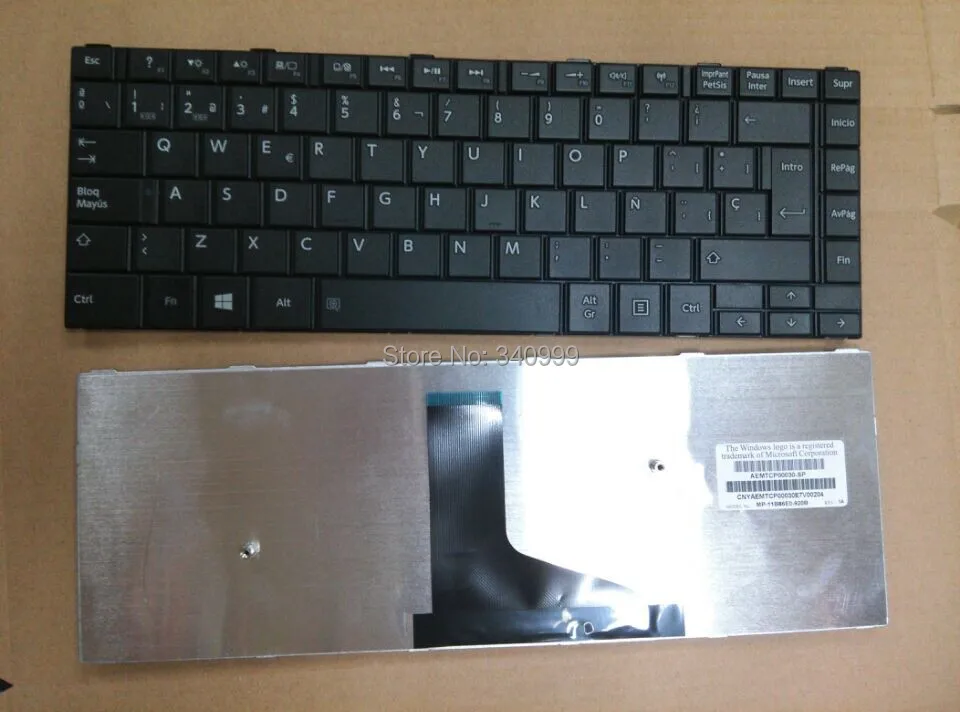 Teclado do Portátil para Toshiba Novo Satellite C45d-a Versão el Teclado Preto Espanhol C40 C40d-a C45-a
