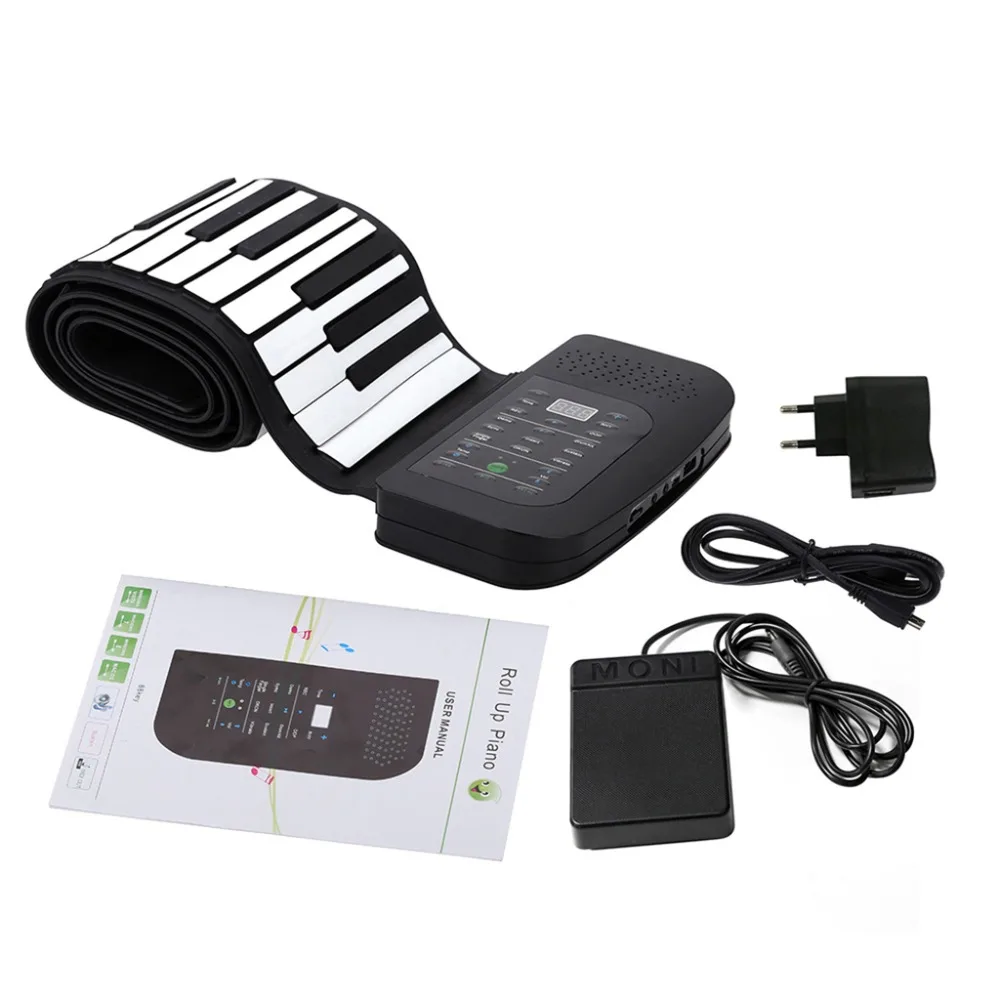 

Portable 88 Keys Keyboard Piano Silicone Roll Up Hand-rolling Piano with Battery