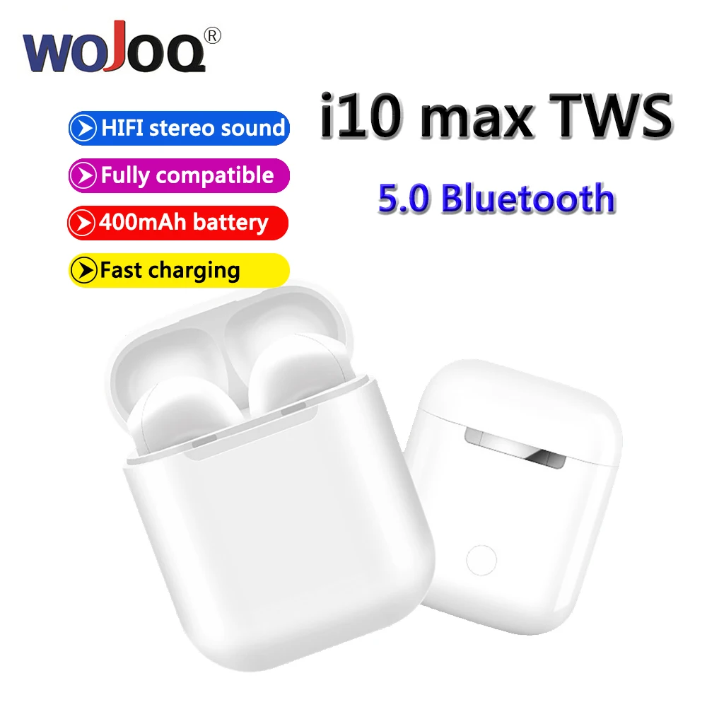 

Wireless Bluetooth 5.0 i10 max Tws Air Ear Earphones Earbuds Headset with Charging Box for Apple iPhone Earphones for Huawei P30