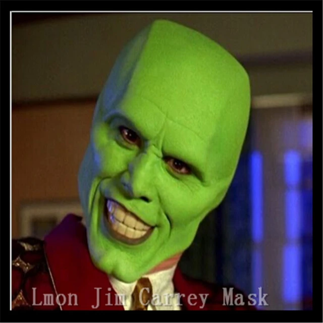 The Mask' Green Latex Mask Jim Carrey Movie Fancy Dress Loki