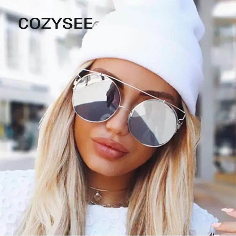 

Retro Oversized Round Sunglasses Trend Metal Frames Big Round Eyewear Red Mirror Sun Glasses Female Circle Glass Brand Designer