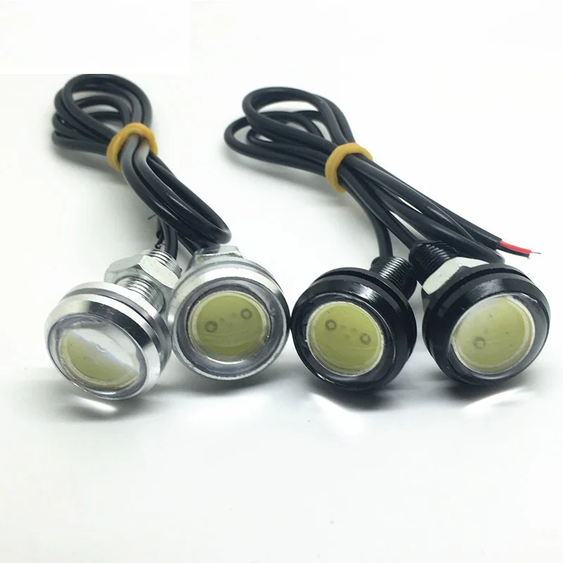 10 шт. 12 V/24 V фары “орлиные глаза” для LED23mm в серебряном корпусе с DRL Противотуманные фары супер Яркость Рабочая Водонепроницаемый, сигнализирующий фонарь