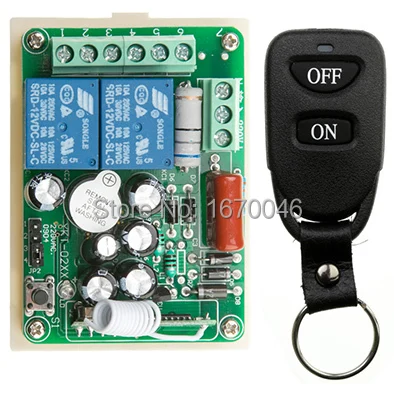 

New AC220V 2CH 10A RF Wireless Remote Control Switch System Transmitter with Two-button Receiver Smart Home Switch