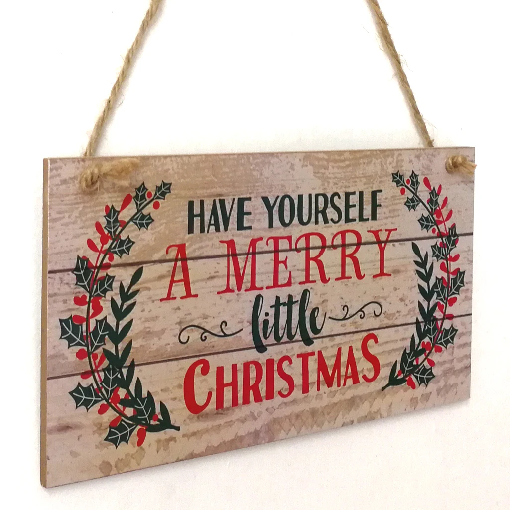 Лидер продаж есть себе веселый маленький Рождество Холли деревянные доски дизайн висит Sign-20.3X10.8X0.8cm