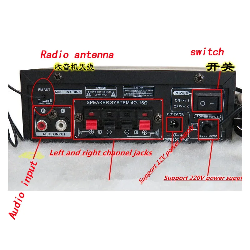 KYYSLB 30 Вт* 2 40 Вт* 2 AV-263/AV253 DC12V AC 220 В стерео Bluetooth усилитель караоке мини домашний аудио автомобильный усилитель USB SD FM