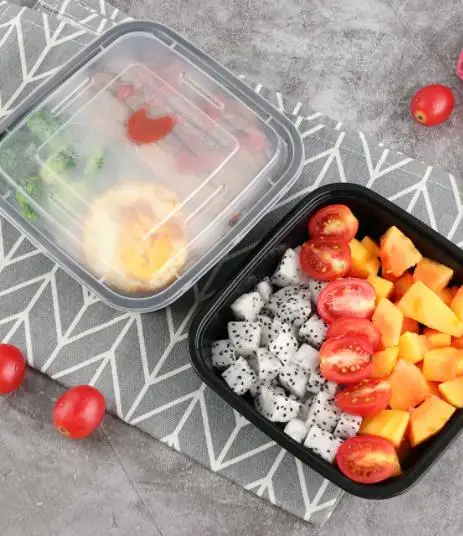 

50Pcs/Set 1 Compartment Meal Prep Plastic Food Container Lunch Box Bento Picnic Eco-friendly With Lid Microwavable Lunchboxes