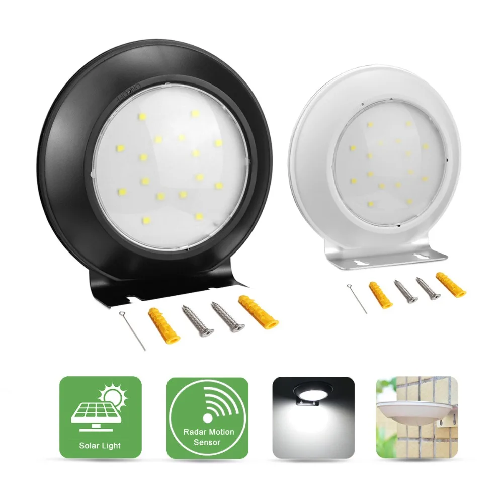 

180 Degree Radar Sensor Led Solar Lamp Night Light Motion Detector Smart ON/OFF Energy Saving Outdoor Emergency Lighting
