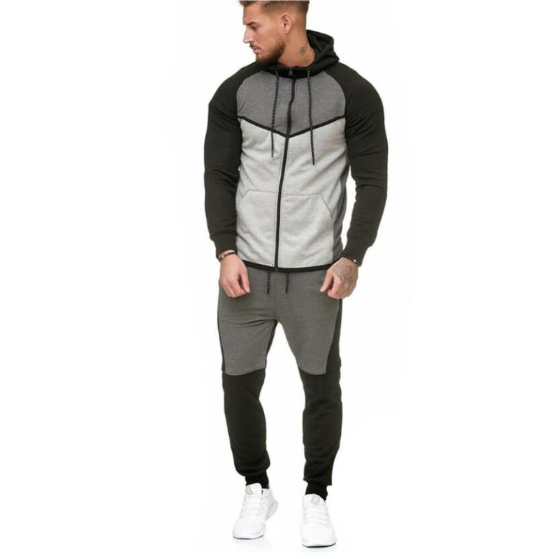 Suit Sport Clothing Set Running Jogger Tracksuit (4)