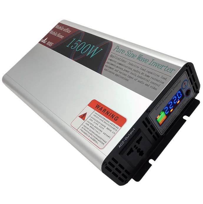 

High Quality Pure Sine Wave DC 12V/24V/48V to AC 110V/220V 1500W Peak 3000 Watt Power Inverter