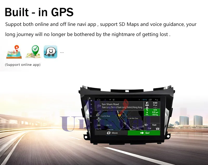 Perfect WANUSUAL 10.2 Inch Quad Core 16G Android 6.0 Car Multimedia Player for Nissan Murano 2015 with GPS BT WIFI Mirror Link 1024*600 16