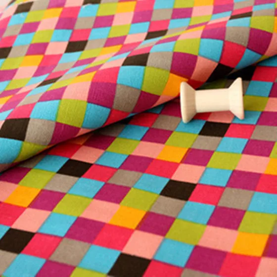 

free shipping Color plaid sofa fabric thick canvas cloth tablecloths curtain bay window cushion pad diy