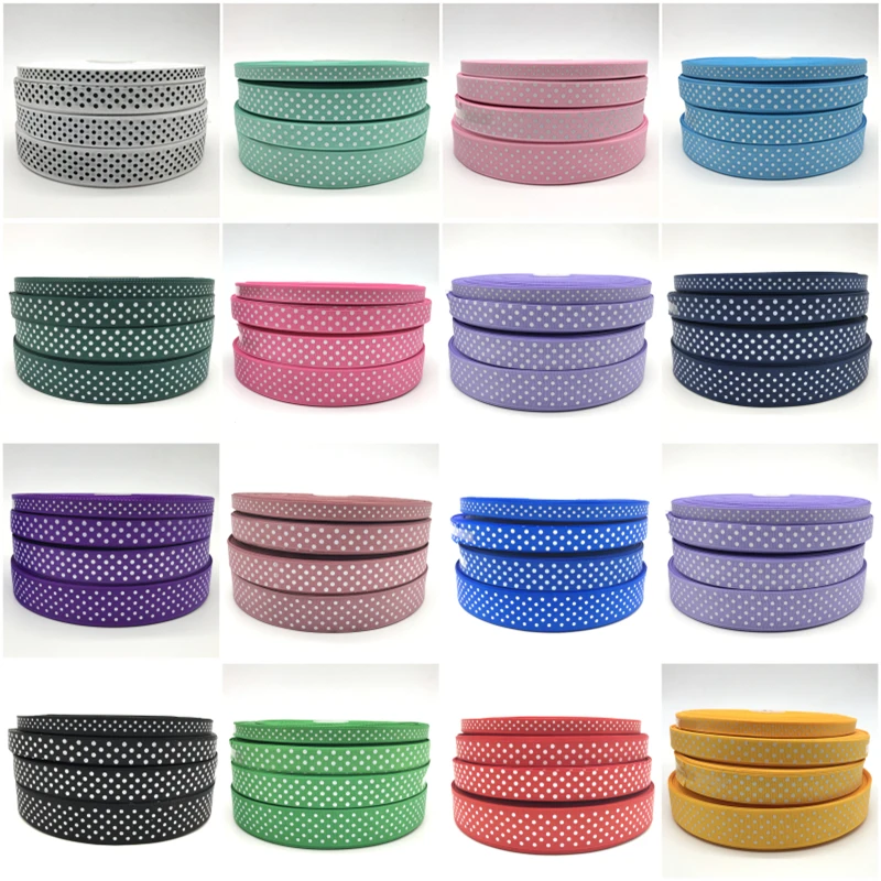 5yds1/" 25mm White Polka Dots Grosgrain Ribbon Bow Wedding Christmas Decoration
