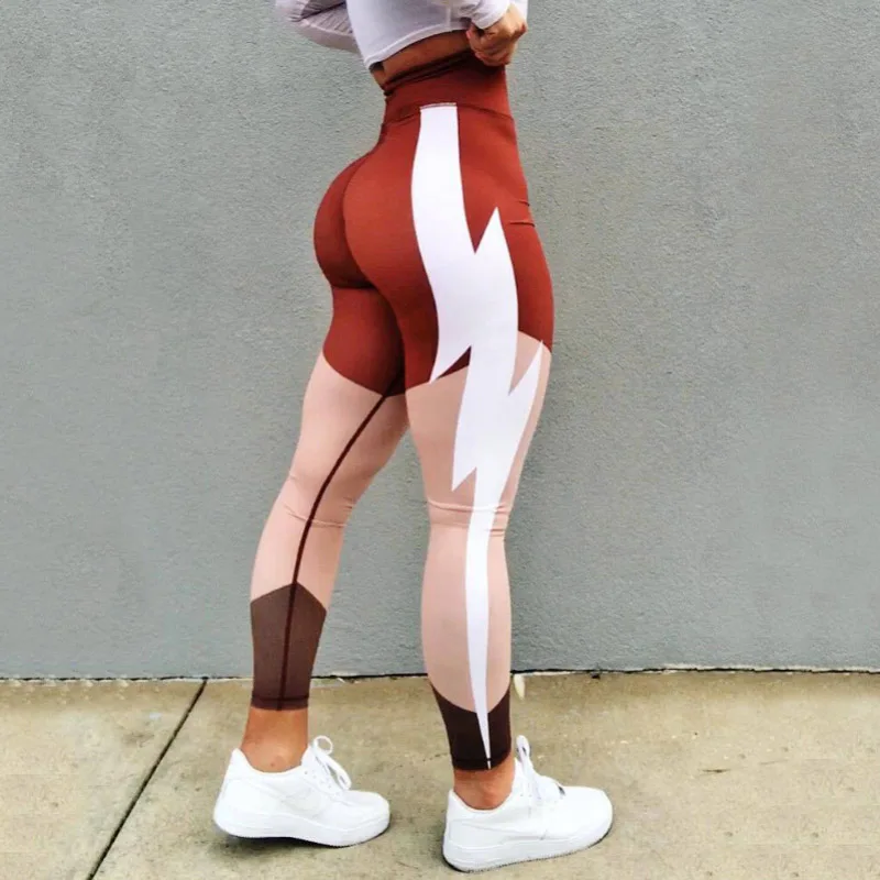 

Women's Fashion Fitness Leggings Lightning Printing Stretch Pants High Waist Push Up Sexy Female Leggings Women's Leggings