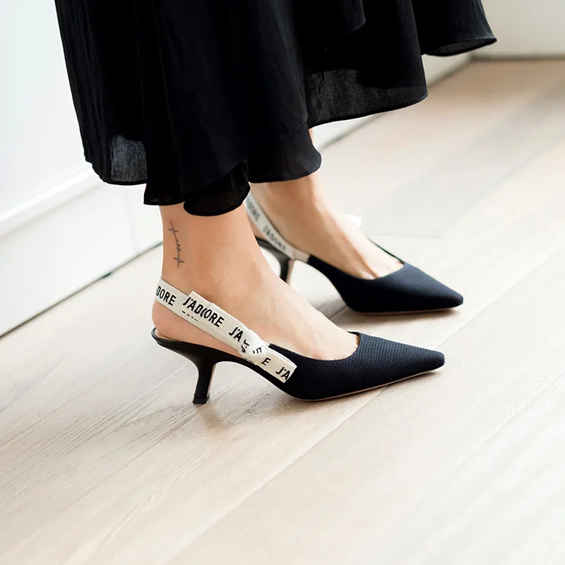 

Dropshipping Luxury Brand Designer Kitten Heels Women Sandals Spring Summer Pointed Toe Women Shoes Patent Leather Shoes Woman