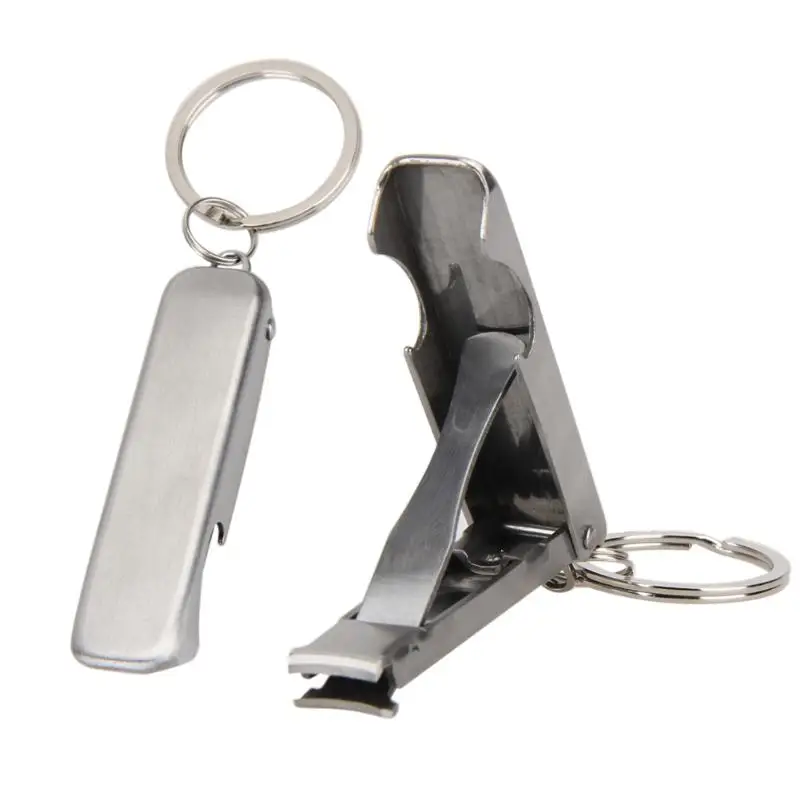 

2 in 1 Bottle Opener EDC Foldable Hand Toe Nail Clippers Cutter Keychain Outdoor Tools