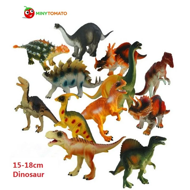 

Free Ship 12pcs/lot 15-18cm Dinosaur Plastic Jurassic Play Model Action & Figures T-REX DINOSAUR Toys for Children With no Box