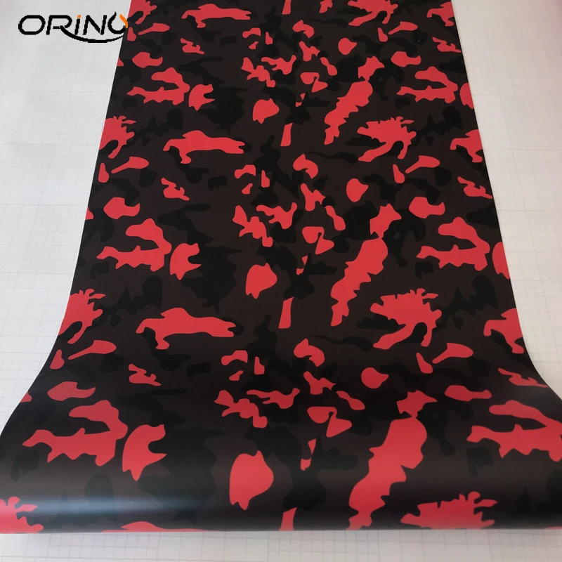 Black Red Camo Vinyl Film Foil-2