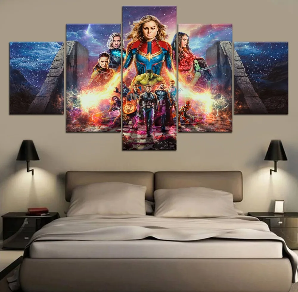 

HD Print Painting Avengers Endgame Movie Science Fiction Cartoon Movie Paintings on Canvas Wall Art for Home Decorations Artwork