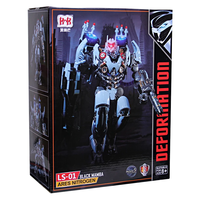 

2018 The Last Knight Nitro larger Robot Transformation Deformation LS-01 Ares Nitrogen Black Mamba Action Figure Model Toy 27cm