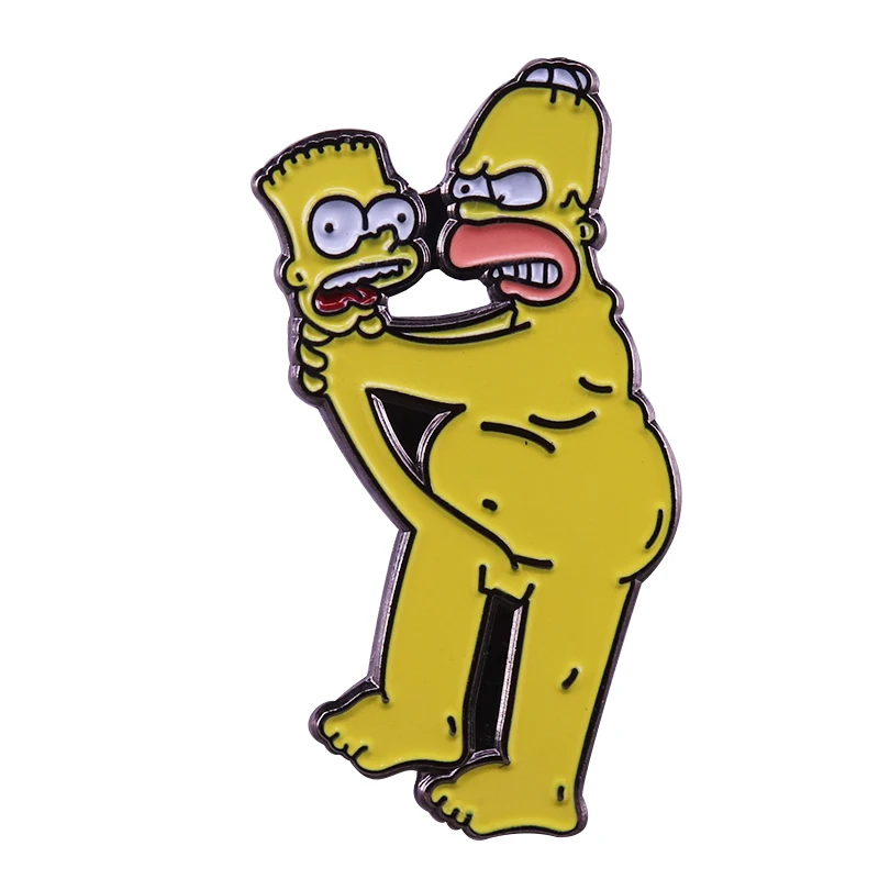 Прикольная брошь в форме обнимания для лацкана с символом Simpsons милый мультяшный