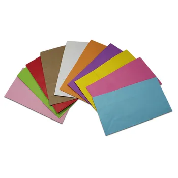 

50Pcs/lot 18*9*6cm 10 Colors Flat Kraft Paper Party Favors Packaging Bags Handmade Gift Craft Retails Open Top Packing Paper Bag