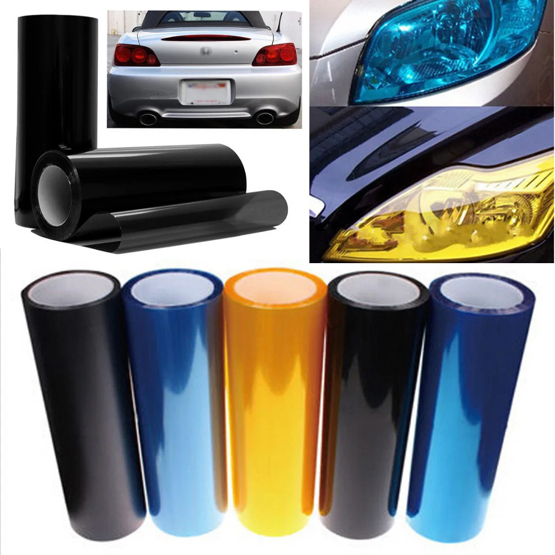 

Onsale 30*60CM PVC Car Vinyl Film Decal 5 Colors Easy Stick Car Headlight Tail Light Wrap Stickers Mayitr