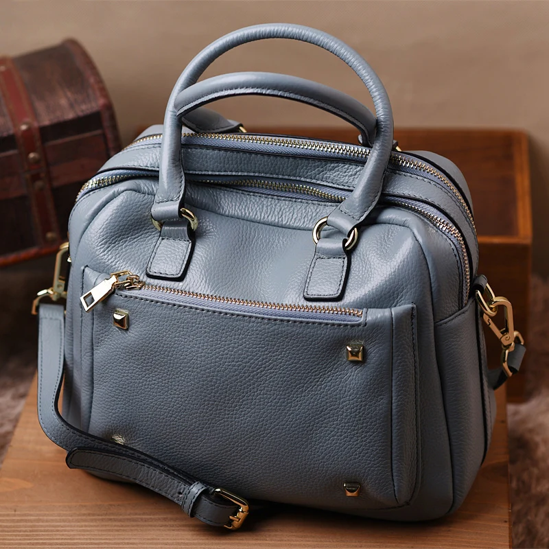 

WOONAM Women Luxury Classic Studs Top Handle Bag with Long Cross-body Shoulder Handbag WB367