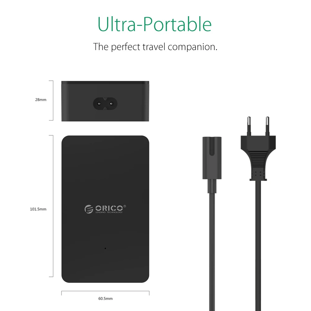 Дорожное зарядное устройство ORICO USB 5V2.4A 4 порта быстрая зарядка адаптер