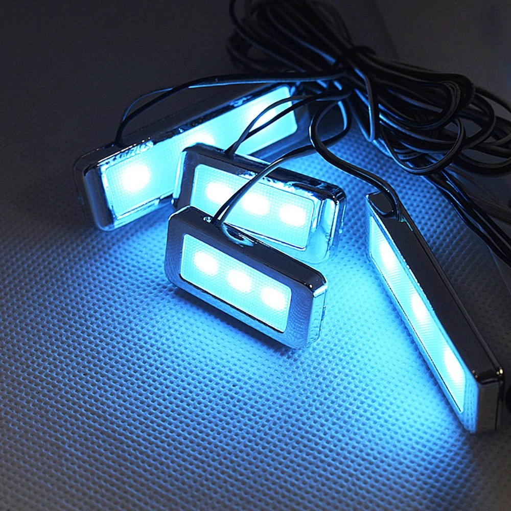  LEEPEE Armrest Inner Bowl Lights Decorative 4pcs Cool Door Handle Lighting 3 LEDs Car-styling Auto  - 33051505392