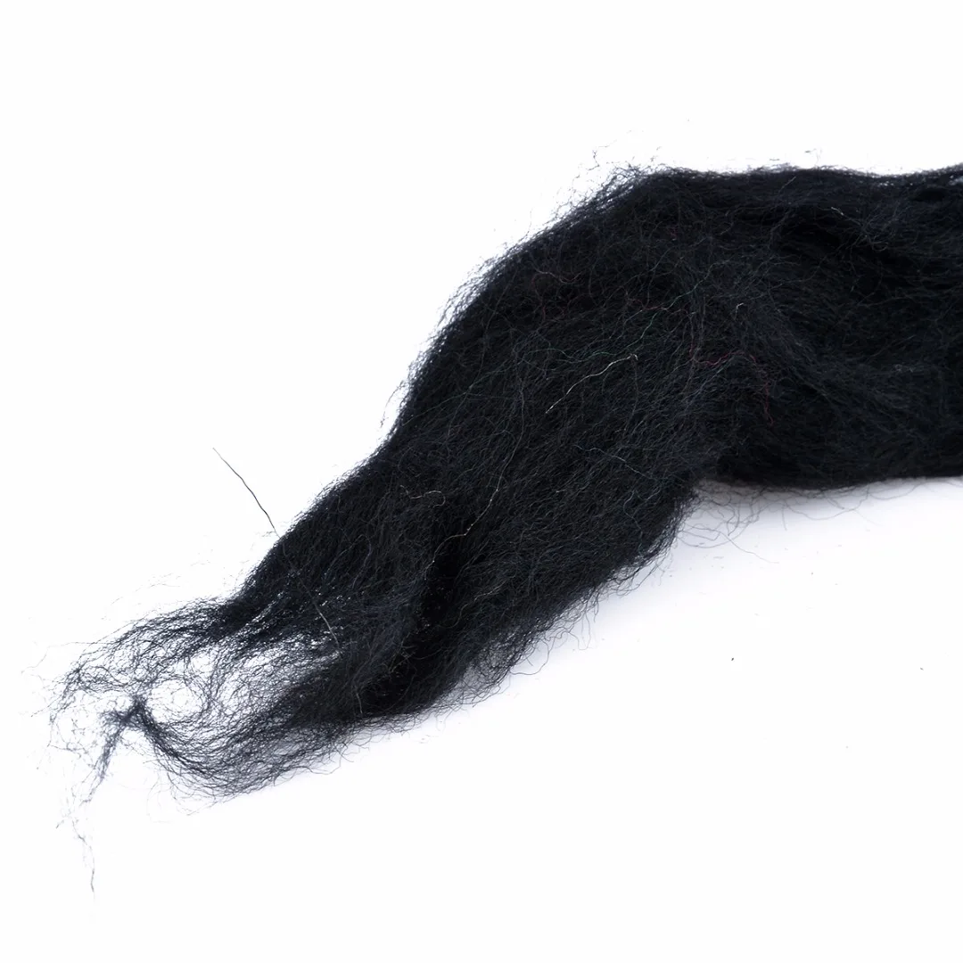 50g Black Merino Dyed Wool Fiber Tops Roving Felting Wool Fibre For Needle Felting DIY Doll Needlework Sewing Crafts