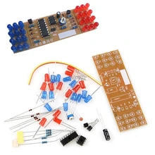 NE555+ CD4017 двойной светодиодный красный синий стробоскоп мигающий свет DIY Kit DC 9 V-12 V Прямая поставка