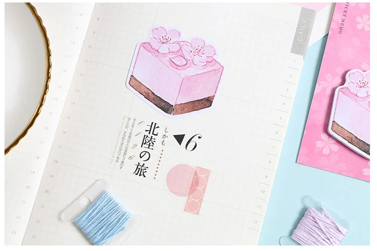 20 наборы для ухода за кожей блокноты для записей Sticky Notes Kawaii Сакура вкус бумага Блокнот дневник Скрапбукинг наклейки офисные школьные