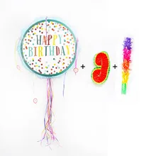 Большой размер день рождения pinata 44*9,5 см-висячая Складная с днем рождения pinata, дети, девочки, день рождения, наполнитель