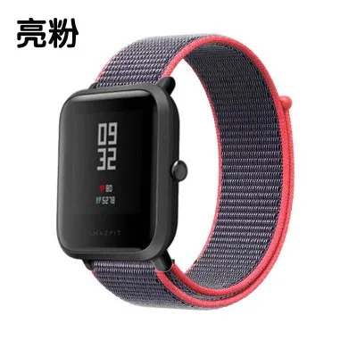 22 мм 20 мм нейлоновый ремешок для Xiaomi Amazfit Bip Pace ремешок на запястье нейлоновая петля ремешок на липучке Смарт часы аксессуары браслет